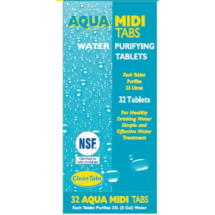 64 x Water Purifying Tablets Aqua Midi Tabs Motorhome RV Caravan Campervan Clean Aqua Clean  - Dynamic Drive