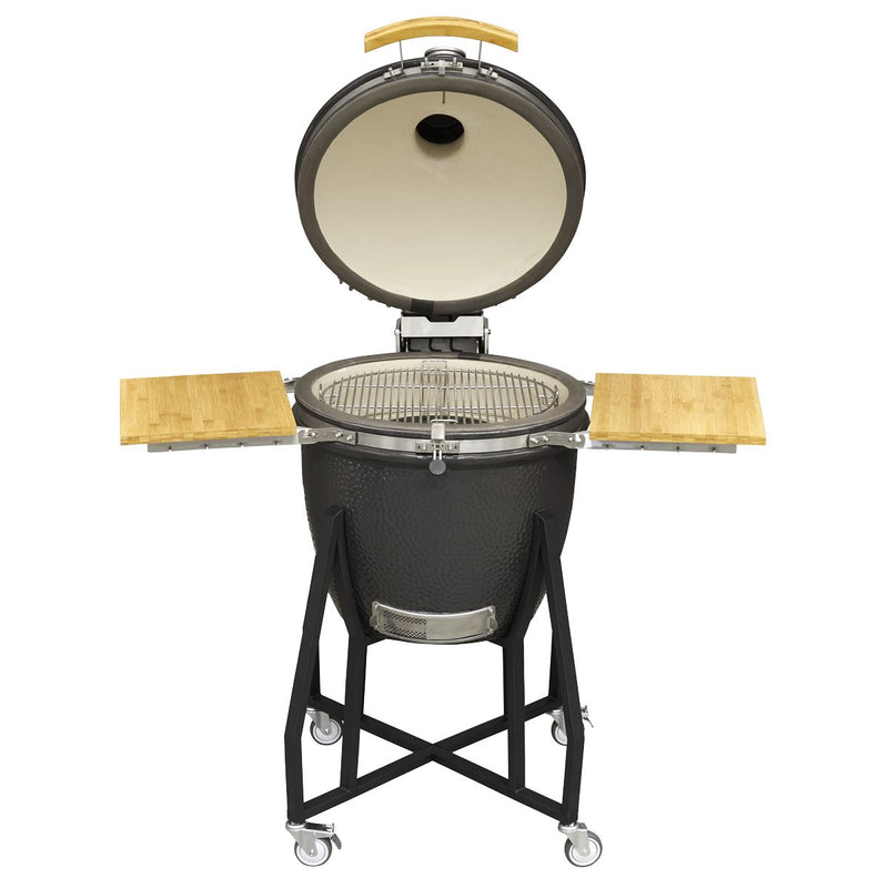 Dellonda Deluxe 22"(56cm) Ceramic Kamado Style BBQ with Wheeled Stand Dellonda - Dynamic Drive