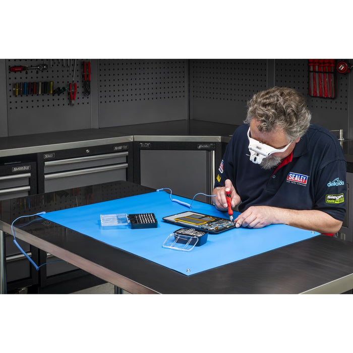 Sealey Anti-Static Bench Mat 900 x 600mm TA600 Sealey - Dynamic Drive