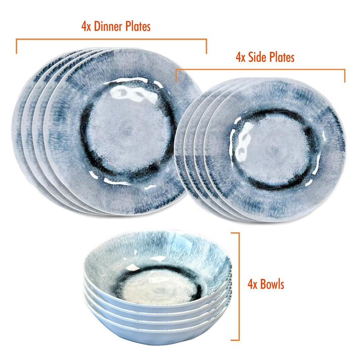 MDS1203 Liberty Linosa 12 Piece Melamine Dinner Set LL1397 Liberty Leisure UK - Dynamic Drive