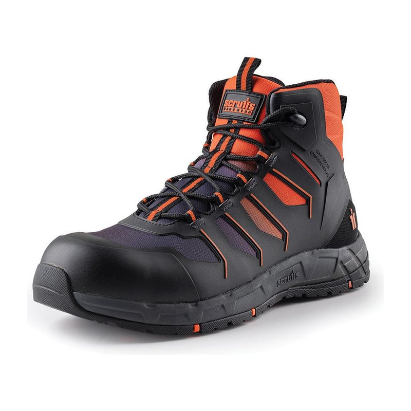 Scruffs Glide Safety Boot Black / Orange Size 9 / 43 Scruffs - Dynamic Drive