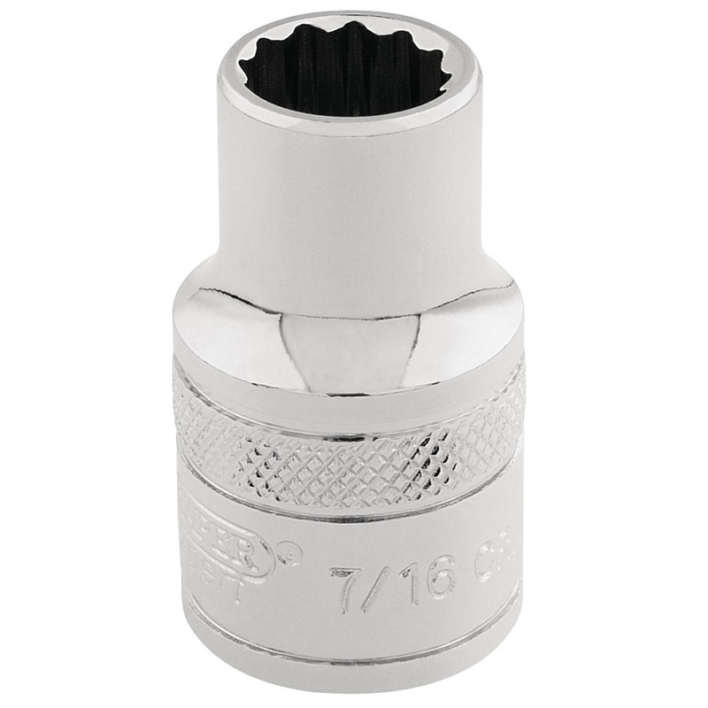 Draper HI-TORQ 12 Point Socket, 3/8" Sq. Dr., 7/16" 49018 Draper - Dynamic Drive