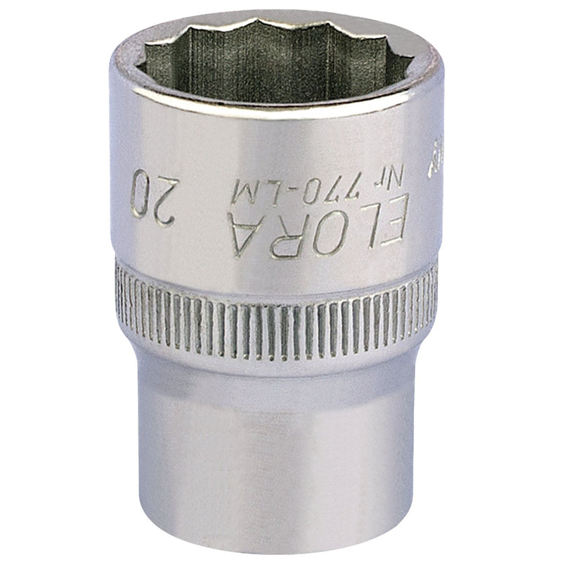 Draper Elora Bi-Hexagon Socket, 1/2" Sq. Dr., 20mm 24658 Draper - Dynamic Drive