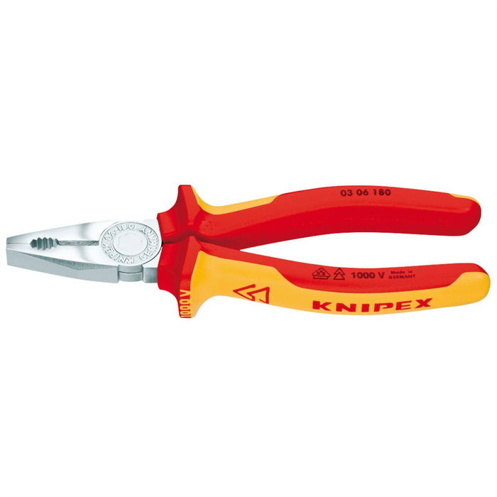 Draper Knipex 03 06 180 SBE Fully Insulated Combination Pliers, 180mm 81204 Draper - Dynamic Drive