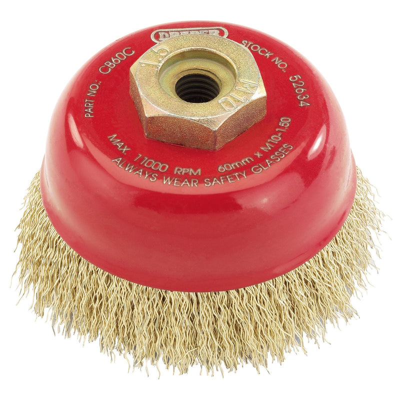 Draper Crimped Wire Cup Brush, 60mm, M10 52634 Draper - Dynamic Drive