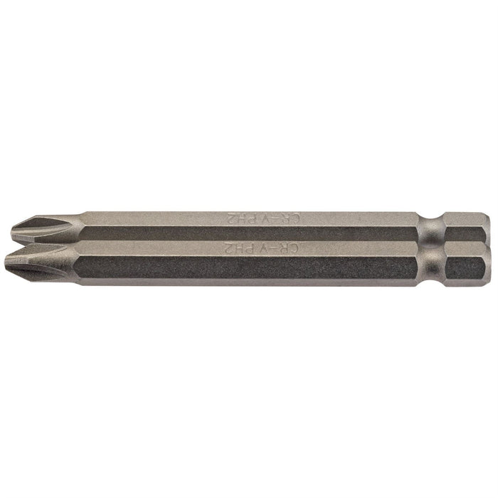 Draper Cross Slot Insert Bit, 1/4" Hex, 75mm Long, No.2 (Pack of 2) 64315 Draper - Dynamic Drive