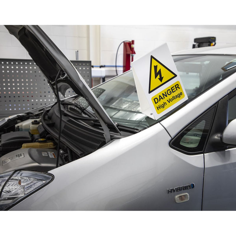 Sealey High Voltage Warning Sign 200 x 300mm HVSA4 Sealey - Dynamic Drive