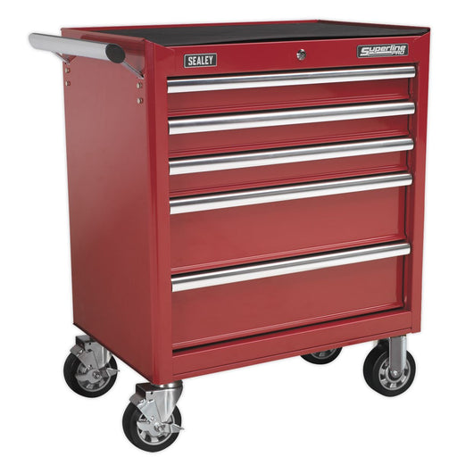 Sealey Rollcab 5 Drawer with Ball-Bearing Slides Red AP33459 Sealey - Dynamic Drive