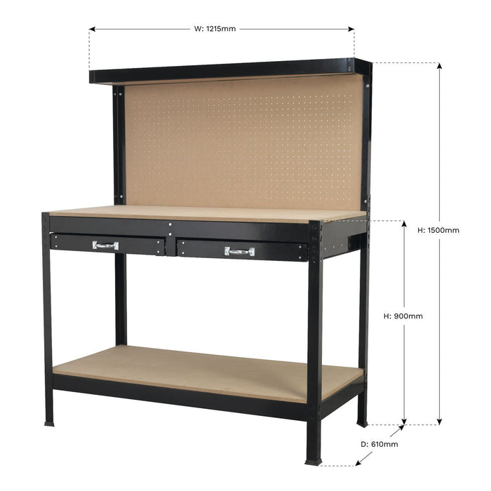 Sealey Workstation 1.2m with Drawers AP12600 Sealey - Dynamic Drive