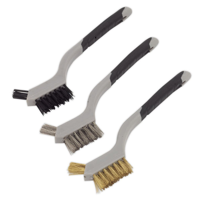 Sealey Wire Brush Set 3pc Miniature WB100 Sealey - Dynamic Drive