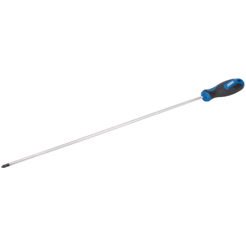 Draper Extra Long Reach Soft Grip PZ Type Screwdriver, No.2 x 450mm 69472 Draper - Dynamic Drive
