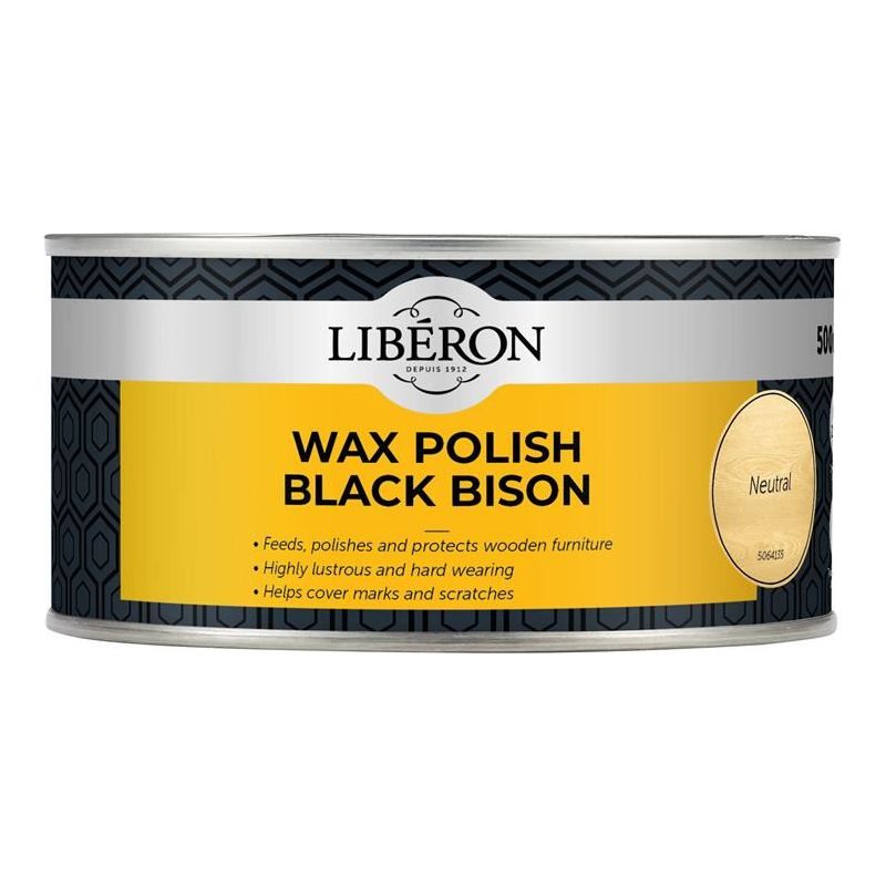 Liberon Black Bison Wax Paste Neutral 500ml Liberon - Dynamic Drive