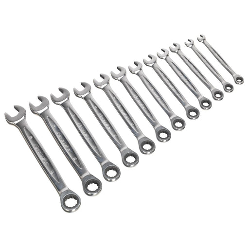 Sealey Ratchet Combination Spanner Set 12pc Metric Platinum Series AK63922 Sealey - Dynamic Drive