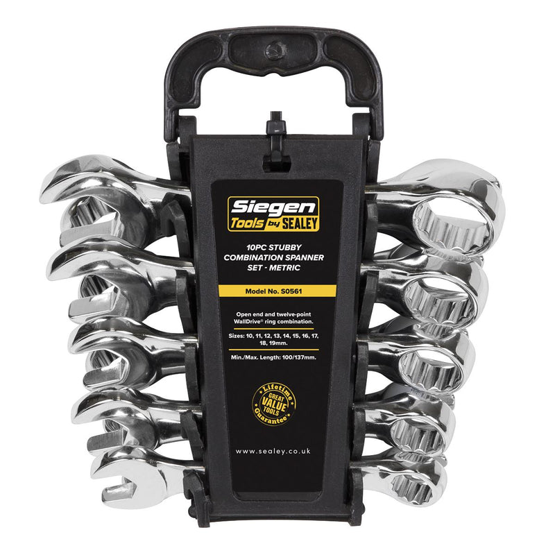 Sealey Combination Spanner Set 10pc Stubby Metric S0561 Sealey - Dynamic Drive