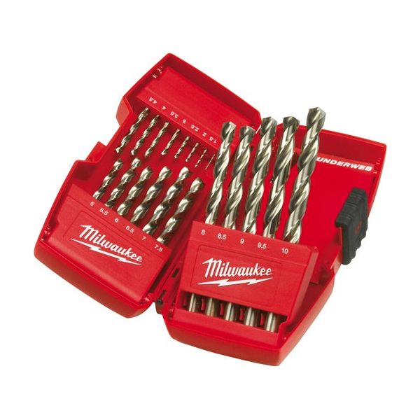 Milwaukee Red Hex Drill Bits HSS-TIN 19pc Milwaukee - Dynamic Drive