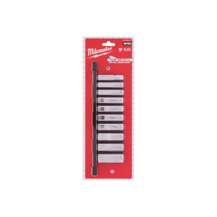 Milwaukee 4932492509 3/8 Inch Socket Spanner Insert Long Set Metric 10-Piece Milwaukee - Dynamic Drive