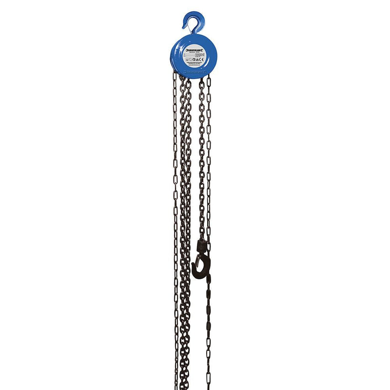 Silverline Chain Block 1000kg / 2.5m Lift Height Silverline - Dynamic Drive