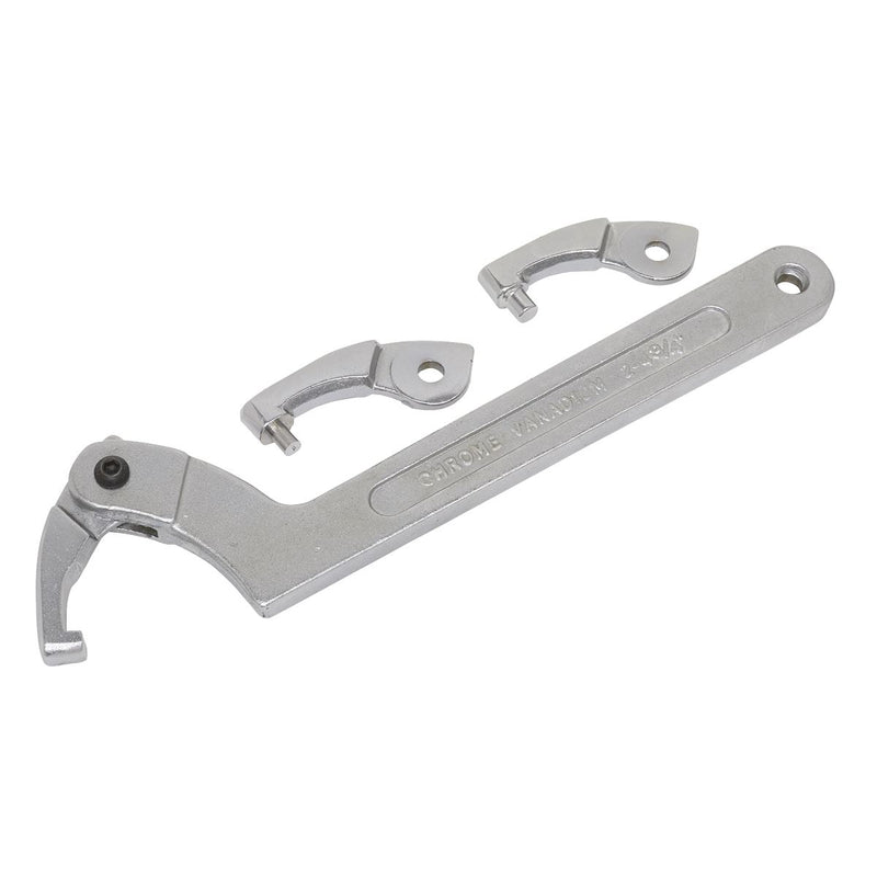 Sealey Adjustable C Spanner Hook & Pin Wrench Set 4pc 51-121mm SMC2L Sealey - Dynamic Drive