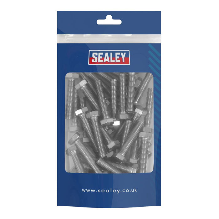 Sealey Stainless Steel Set Screw - M8 x 1.25 Pitch, DIN 933 - Pack of 50 S840S Sealey - Dynamic Drive