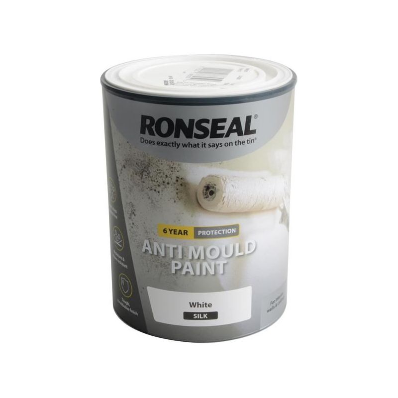 Ronseal 6 Year Anti Mould Paint White Silk 750ml Ronseal - Dynamic Drive