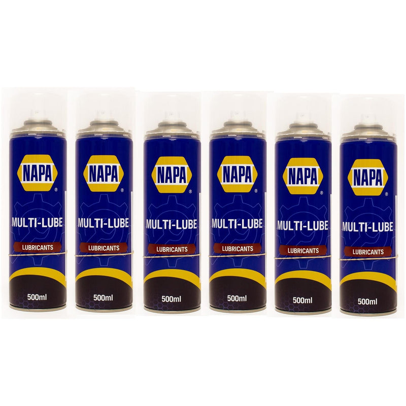 6x NAPA Multi Purpose Lubricant Spray Cleans Protect Rust Penetrating Oil 500ml NAPA - Dynamic Drive