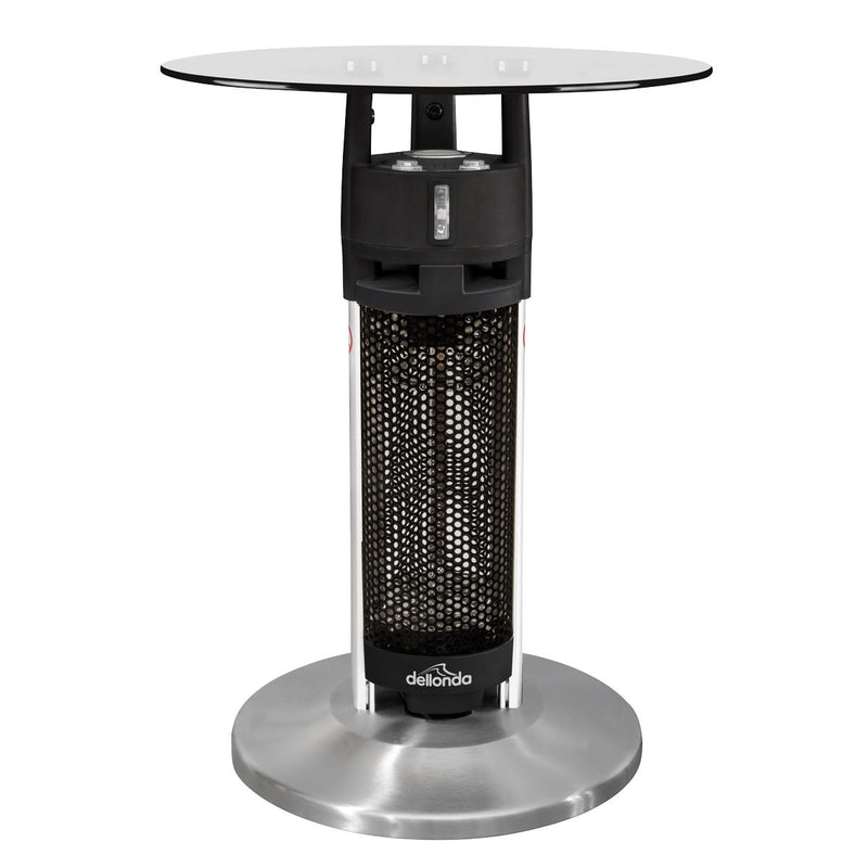 Dellonda Bistro Table with 1200W Heater - Black/Stainless Steel Dellonda  - Dynamic Drive