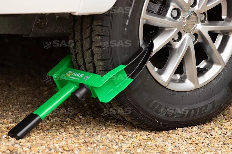SAS Green Series V2 Wheel Clamp Lightweight Secure Theft Deterrent Caravan Trailer Wheels SAS - Dynamic Drive