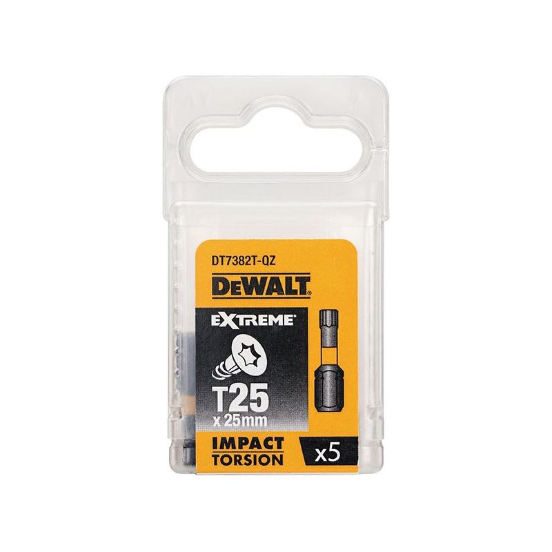 Dewalt Power Tools Impact Torsion Bits TX25 x 25mm (Pack 5) DeWALT Power Tools - Dynamic Drive
