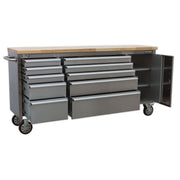 Sealey Mobile Stainless Steel Tool Cabinet 10 Drawer & Cupboard AP7210SS Sealey - Dynamic Drive