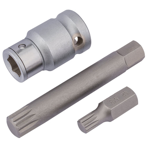 Draper Spline Bit Set, 1/2" Sq. Dr. (3 Piece) 83566 Draper - Dynamic Drive