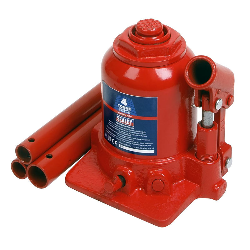 Sealey Bottle Jack 4 Tonne Telescopic SJT4 Sealey - Dynamic Drive