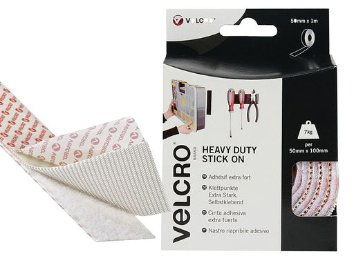 Velcro® Brand VELCRO® Brand Heavy-Duty Stick On Tape 50mm x 1m White VELCRO® Brand - Dynamic Drive