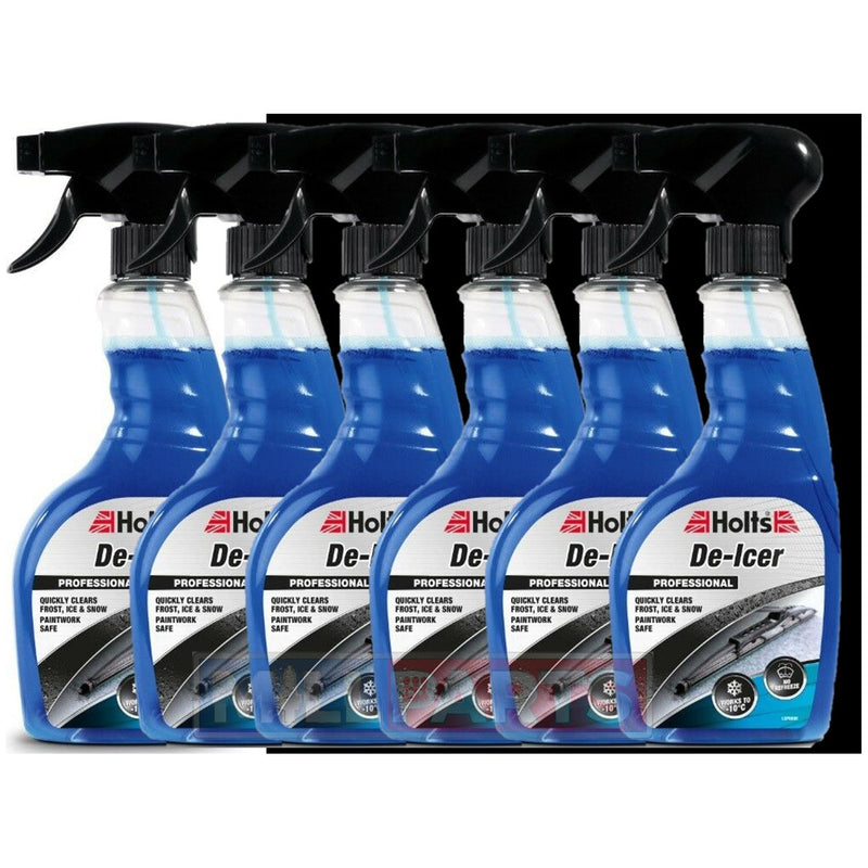 6x Holts Car De-Icer Spray Melts Windscreen Ice Frost Snow Winter De icer 500ml Holts - Dynamic Drive