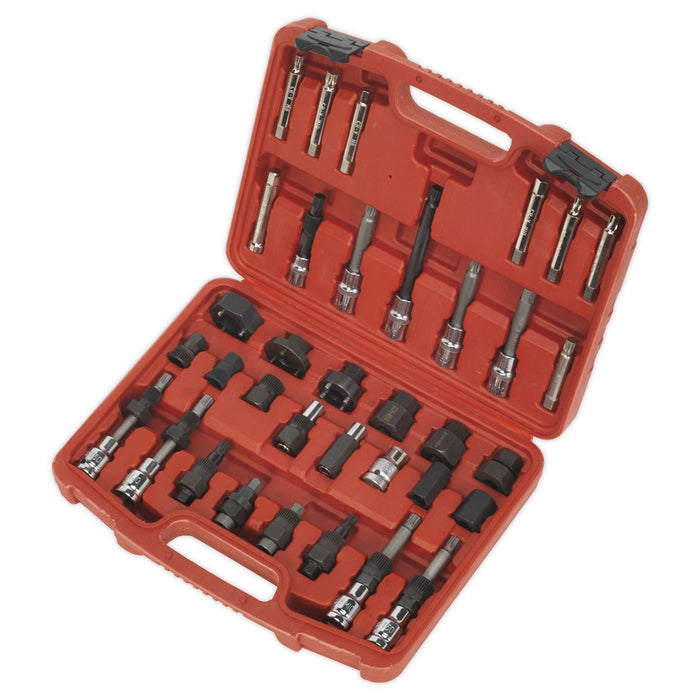 Sealey Alternator Freewheel Pulley Removal Set 35pc SX404 Sealey - Dynamic Drive