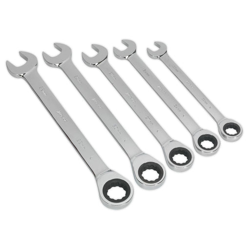 Seigen by Sealey Combination Ratchet Spanner Set 5pc Metric S0985 Seigen by Sealey  - Dynamic Drive
