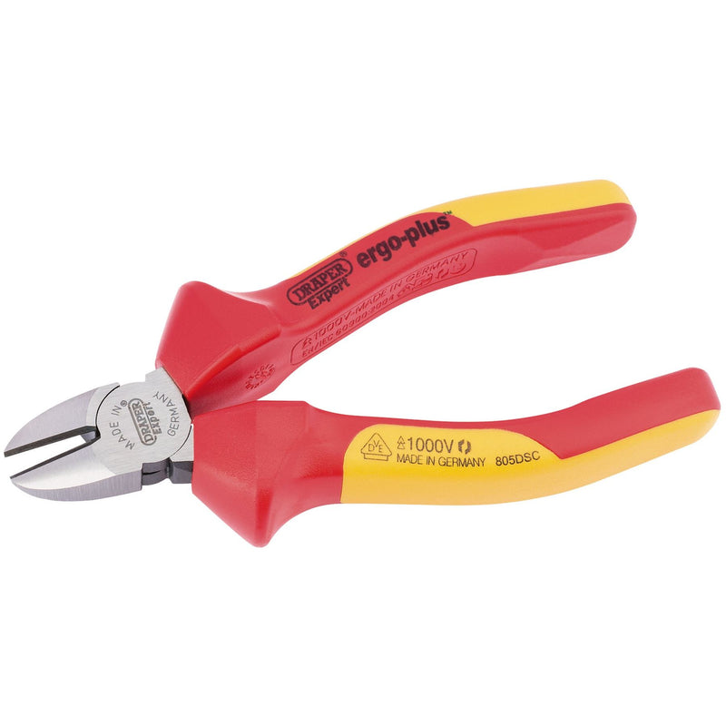 Draper Ergo Plus Fully Insulated VDE Diagonal Side Cutters, 140mm 50248 Draper - Dynamic Drive