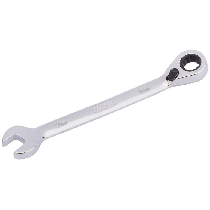 Draper HI-TORQ Metric Reversible Ratcheting Combination Spanner, 9mm Draper - Dynamic Drive