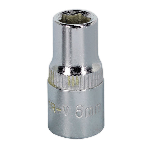 Sealey WallDrive Socket 6mm 1/4"Sq Drive Fully Polished SP1406 Sealey - Dynamic Drive