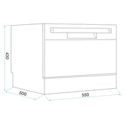 Baridi Tabletop Dishwasher 6 Place Settings 6.5L Capacity - Silver DH84 Baridi - Dynamic Drive
