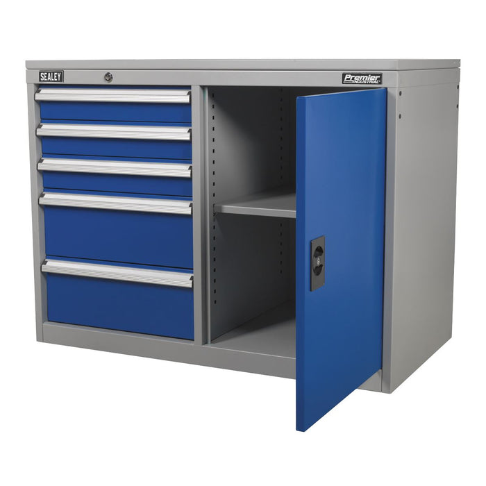 Sealey Industrial Cabinet/Workstation 5 Drawer & 1 Shelf Locker API1103B Sealey - Dynamic Drive