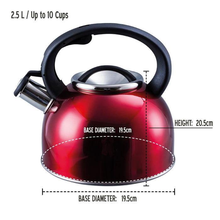 MDS1203 Liberty Red 2.5 Litre Whistling Kettle CW-T056-B1R Liberty Leisure UK - Dynamic Drive