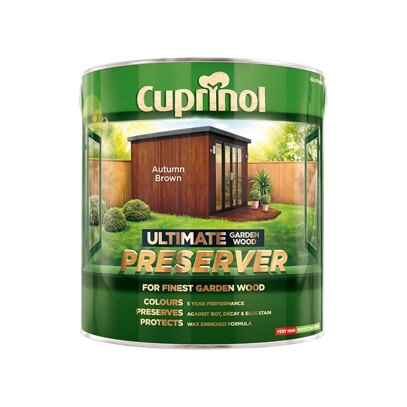 Cuprinol Ultimate Garden Wood Preserver Autumn Brown 4 litre Cuprinol - Dynamic Drive