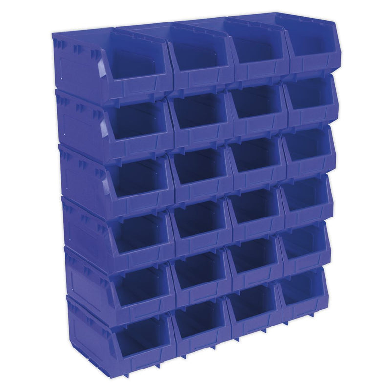 Sealey Plastic Storage Bin 150 x 240 x 130mm Blue Pack of 24 TPS324B Sealey - Dynamic Drive