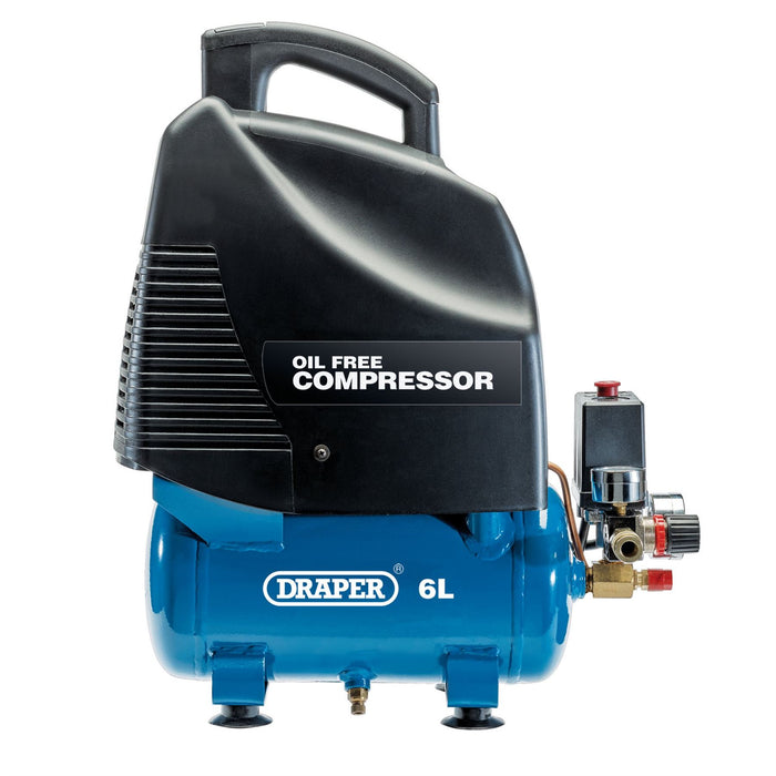 Draper Oil-Free Air Compressor, 6L, 1.1kW 24974 Draper - Dynamic Drive