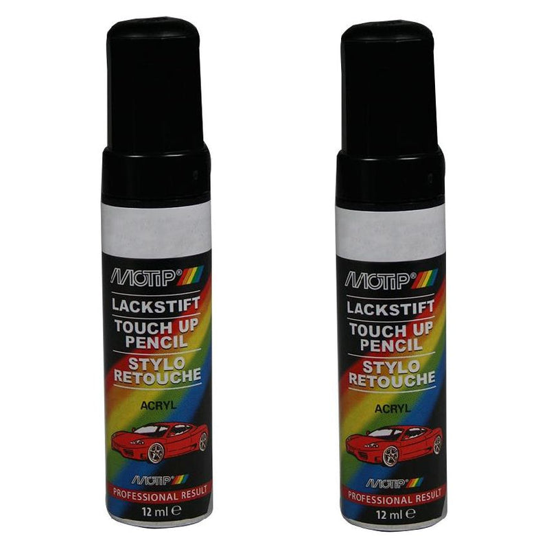 2 x  Motip Gloss Black Touch Up Pen Acrylic High Quality Alloy Wheels Scratches Brand  - Dynamic Drive