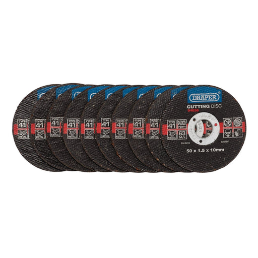 Draper Metal Cutting Discs, 50 x 1.5 x 10mm (Pack of 10) 94658 Draper - Dynamic Drive