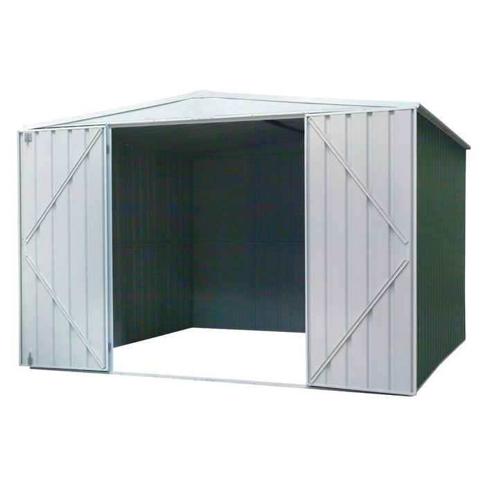Dellonda Galvanised Steel Metal Garden Shed - Green Dellonda  - Dynamic Drive