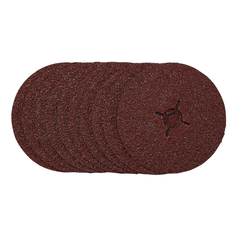 Draper Fibre Sanding Discs, 125mm, 24 Grit, (Pack of 10) 68618 Draper - Dynamic Drive