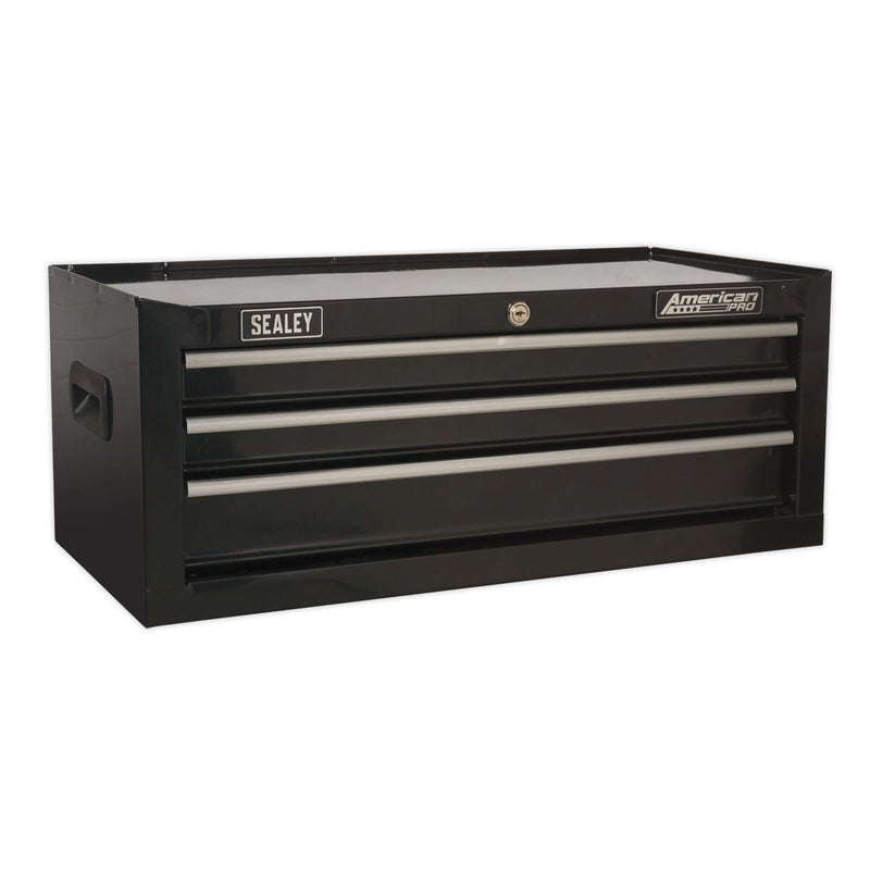 Sealey Mid-Box 3 Drawer with Ball-Bearing Slides Black AP223B Sealey - Dynamic Drive