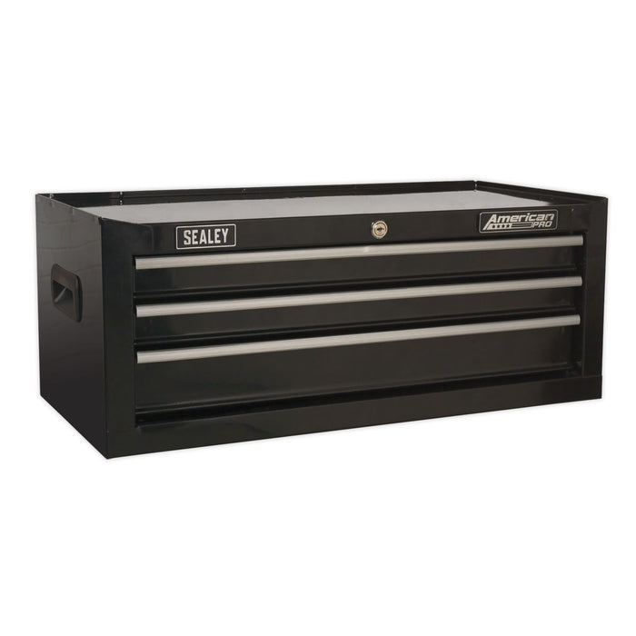 Sealey Mid-Box 3 Drawer with Ball-Bearing Slides Black AP223B Sealey - Dynamic Drive